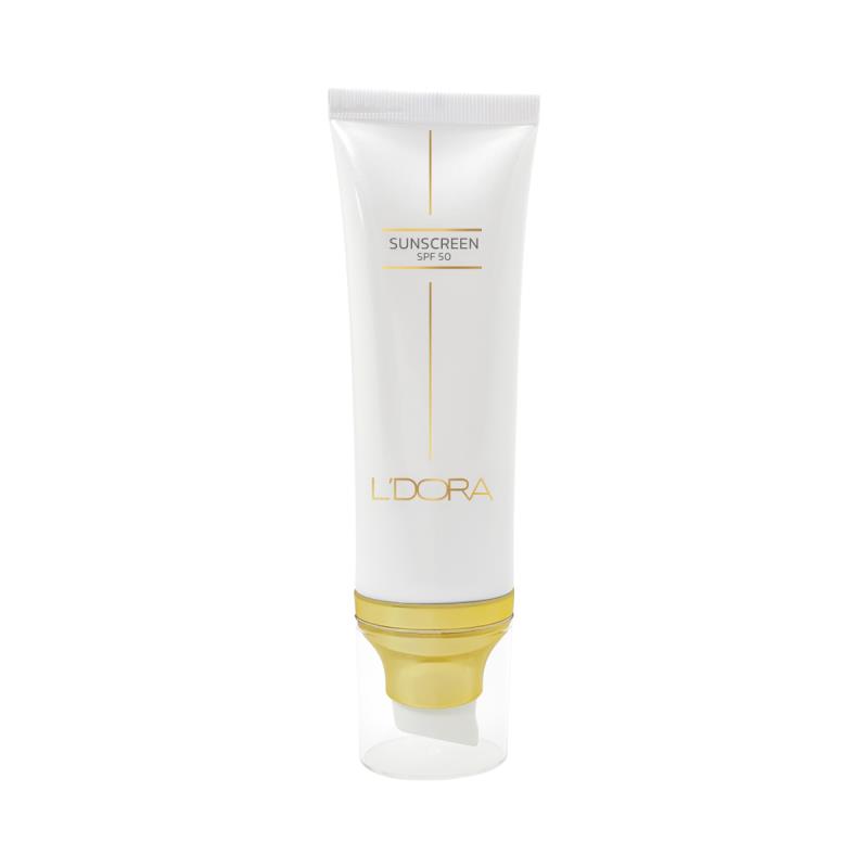 کرم ضدآفتاب SPF50 بی رنگ مناسب انواع پوست لدورا کر ۸۰ میلی لیتر کپی